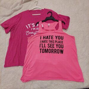 SET OF 2 pink T-shirts, Women's 2X